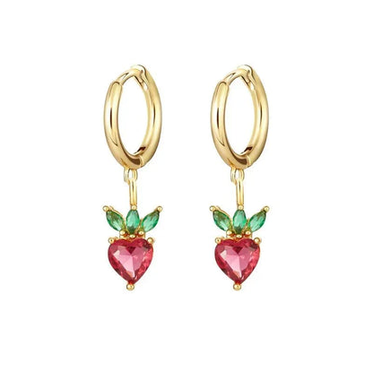 Tiny Fresh Fruit Circle Drop Earrings