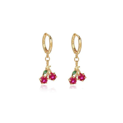 Tiny Fresh Fruit Circle Drop Earrings