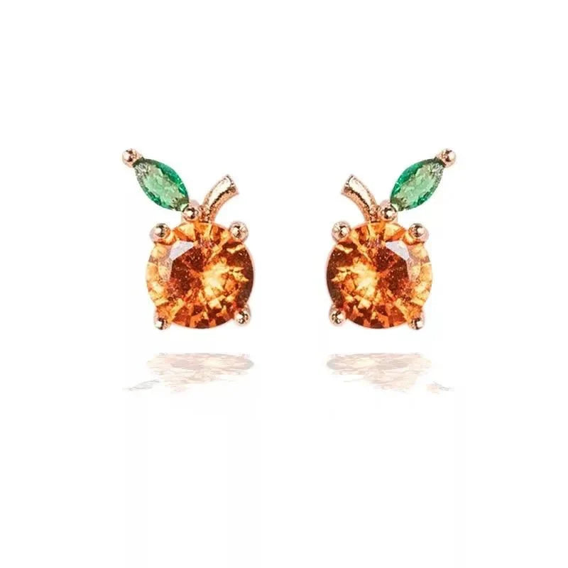 Tiny Fresh Fruit Circle Drop Earrings