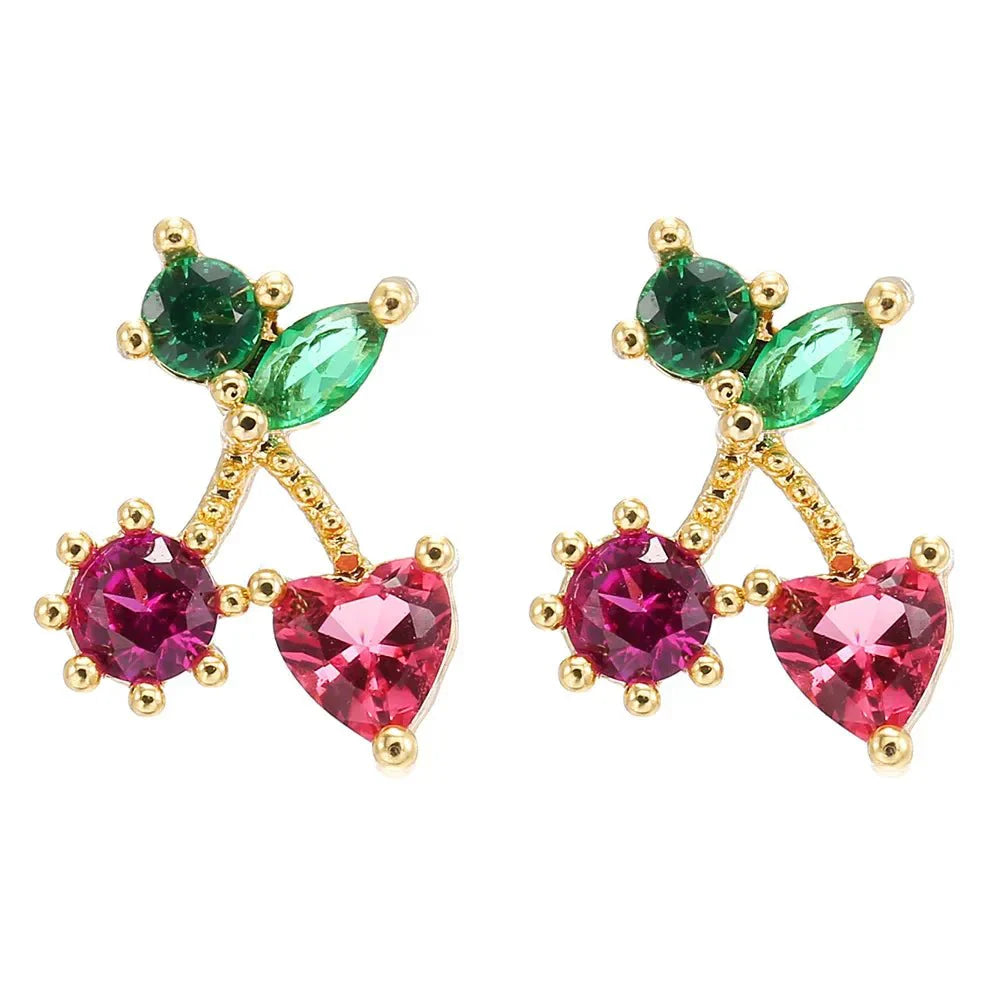 Tiny Fresh Fruit Circle Drop Earrings