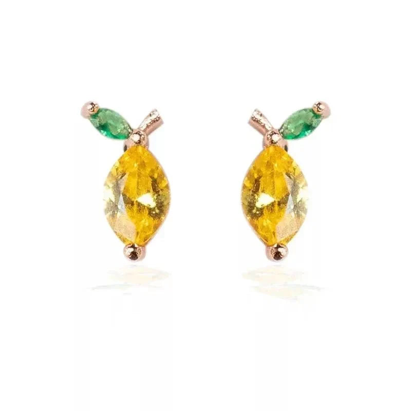 Tiny Fresh Fruit Circle Drop Earrings