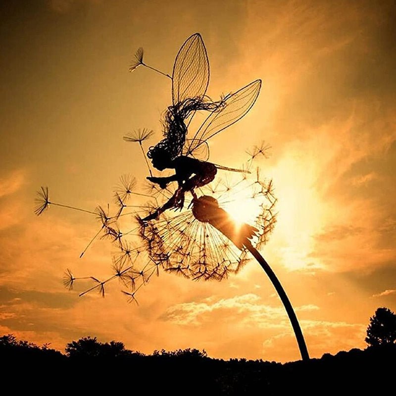 Whimsical Fairy Figurine Metal Decoration