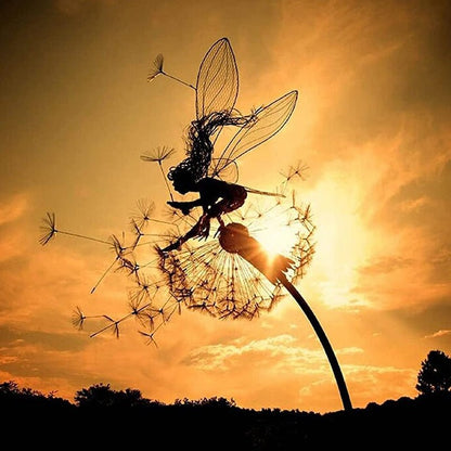 Whimsical Fairy Figurine Metal Decoration