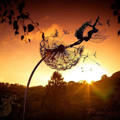 Whimsical Fairy Figurine Metal Decoration