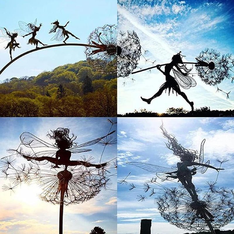 Whimsical Fairy Figurine Metal Decoration