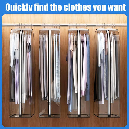 Clear Clothing Storage Bags - 3 Pack with Zipper Closure