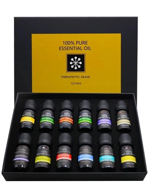 Natural Aromatherapy 12 Piece Essential Oil Kit - Cofik