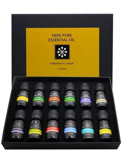 Natural Aromatherapy 12 Piece Essential Oil Kit - Cofik