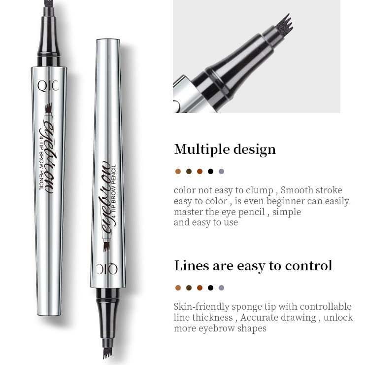 Easy Use Waterproof Brow Pen 4 Tip Tattoo Eyebrow Pencil