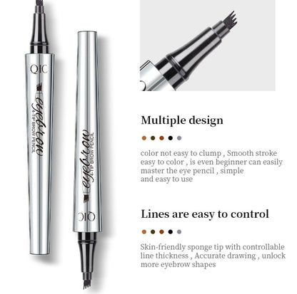 Easy Use Waterproof Brow Pen 4 Tip Tattoo Eyebrow Pencil