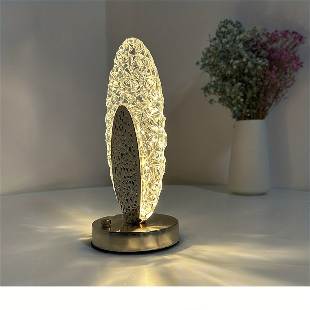 Soft Touch LED Desk Lamp with Decorative Feather Shade