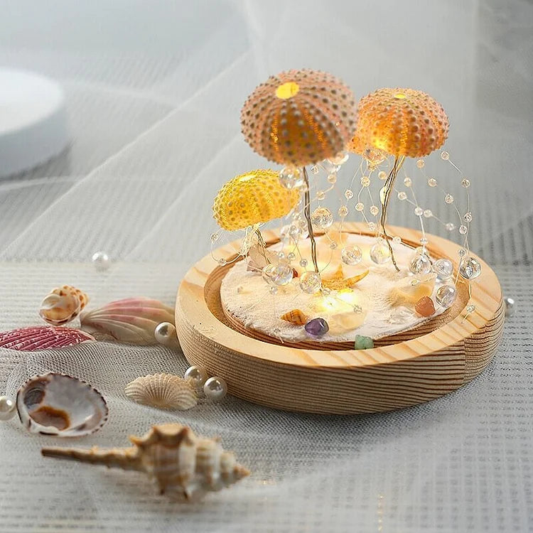 Rustic Coastal Shell Table Lamp