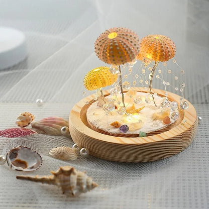 Rustic Coastal Shell Table Lamp