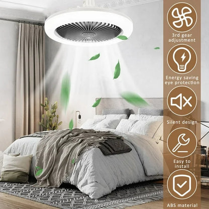 Stylish Ceiling Fan with LED Light and Remote