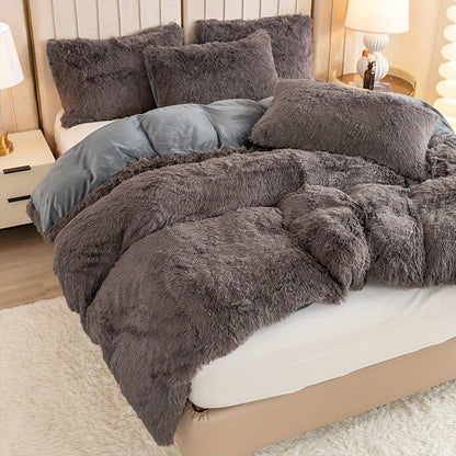 Cozy Fleece Duvet Cover Set with Zipper