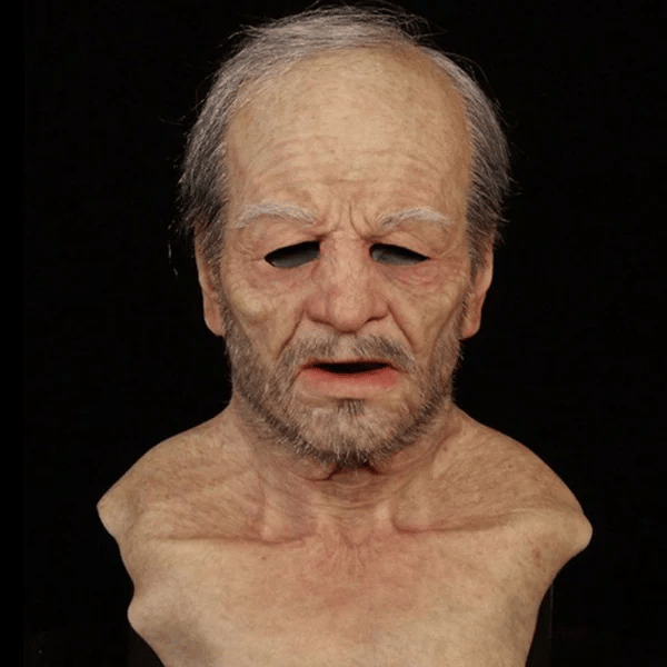 Spooky Old Man Halloween Mask Costume