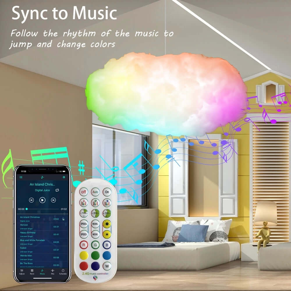 Colorful 3D Cloud Lamp with APP Control and Music Sync