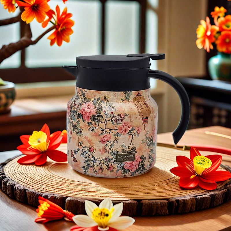 Classic Floral Design Tea Infuser Thermos