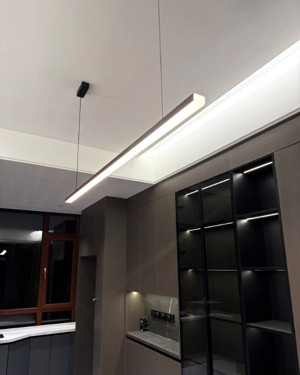 Sleek Metal Kitchen Island LED Pendant Light