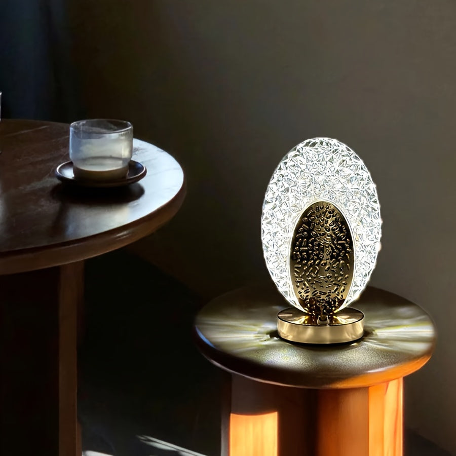 Soft Touch LED Desk Lamp with Decorative Feather Shade