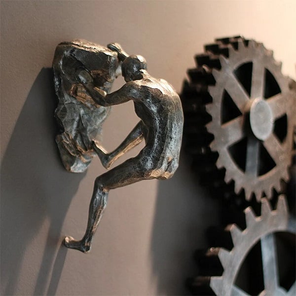 Unique Resin Wall Art Man Figure Decor Sculpture