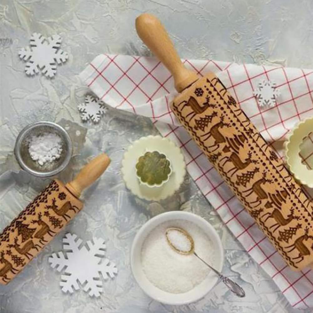 Holiday Patterned Baking Rolling Pin