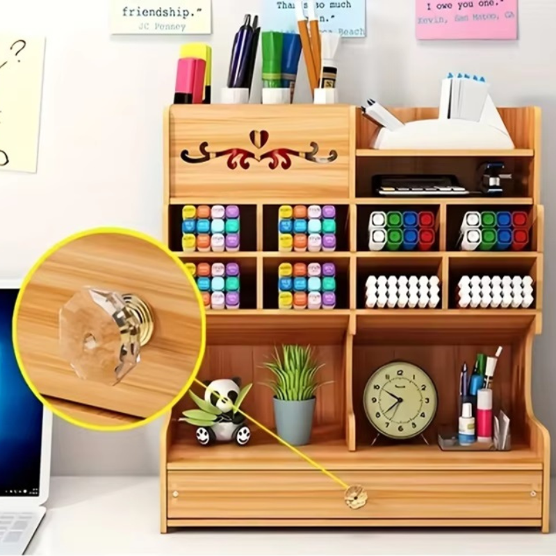 Compact Office Storage Tray with 3 Piece Drawer Set