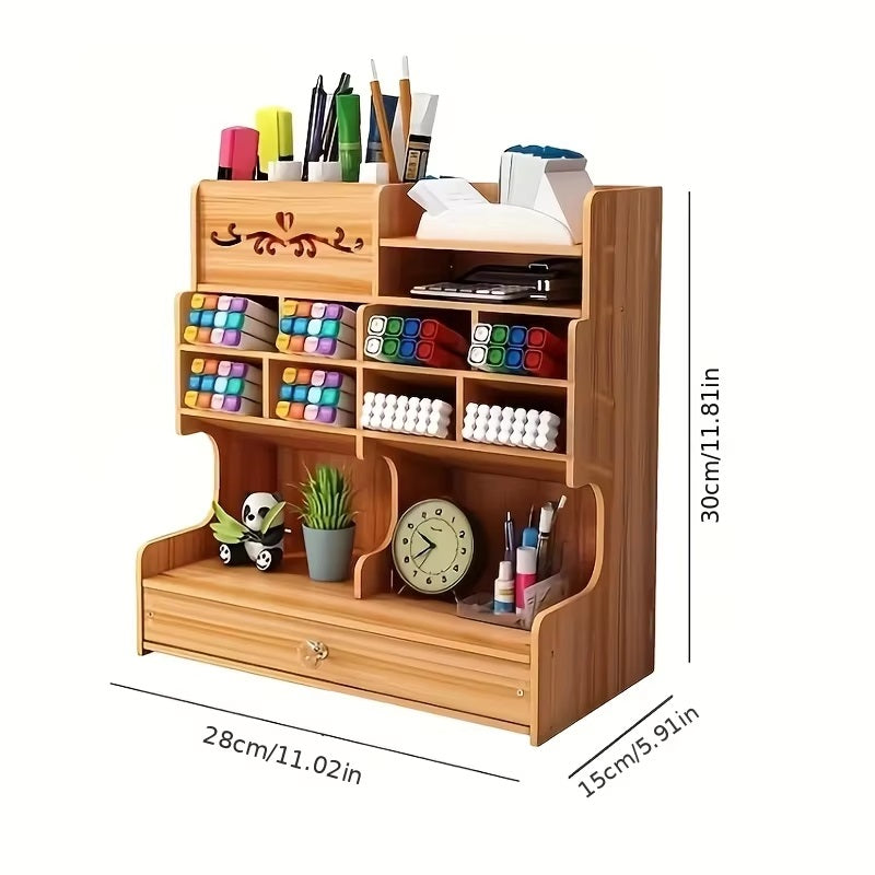 Compact Office Storage Tray with 3 Piece Drawer Set