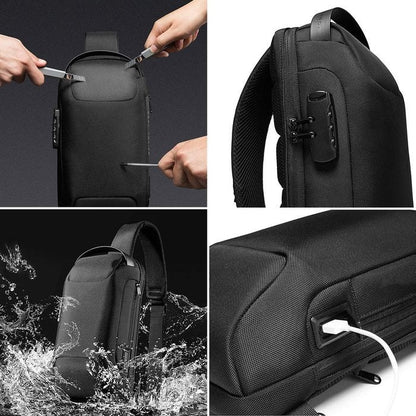 Waterproof Crossbody Bag with USB Charging Port