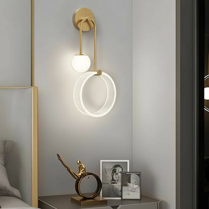 Contemporary 2-Light Gold Wall Lamp