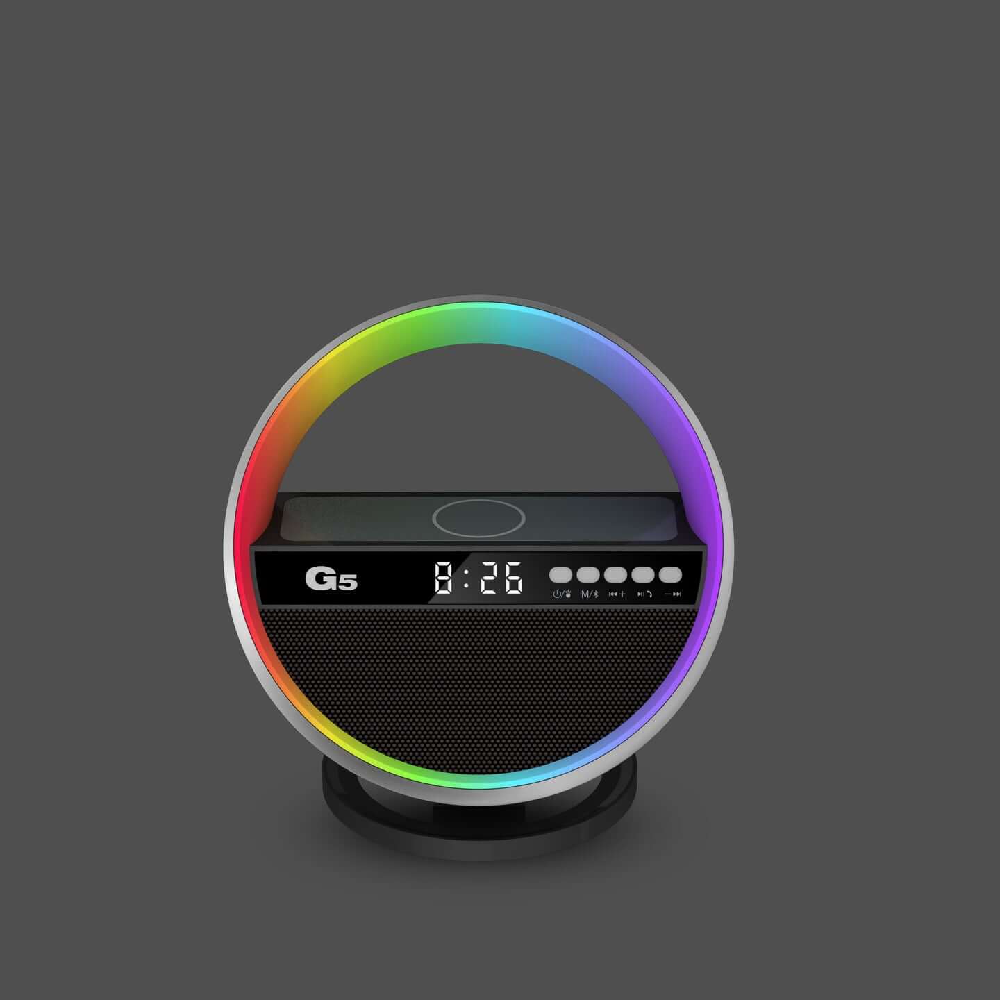 Wireless Charging Bluetooth Speaker with Colorful LED Light - Cofik