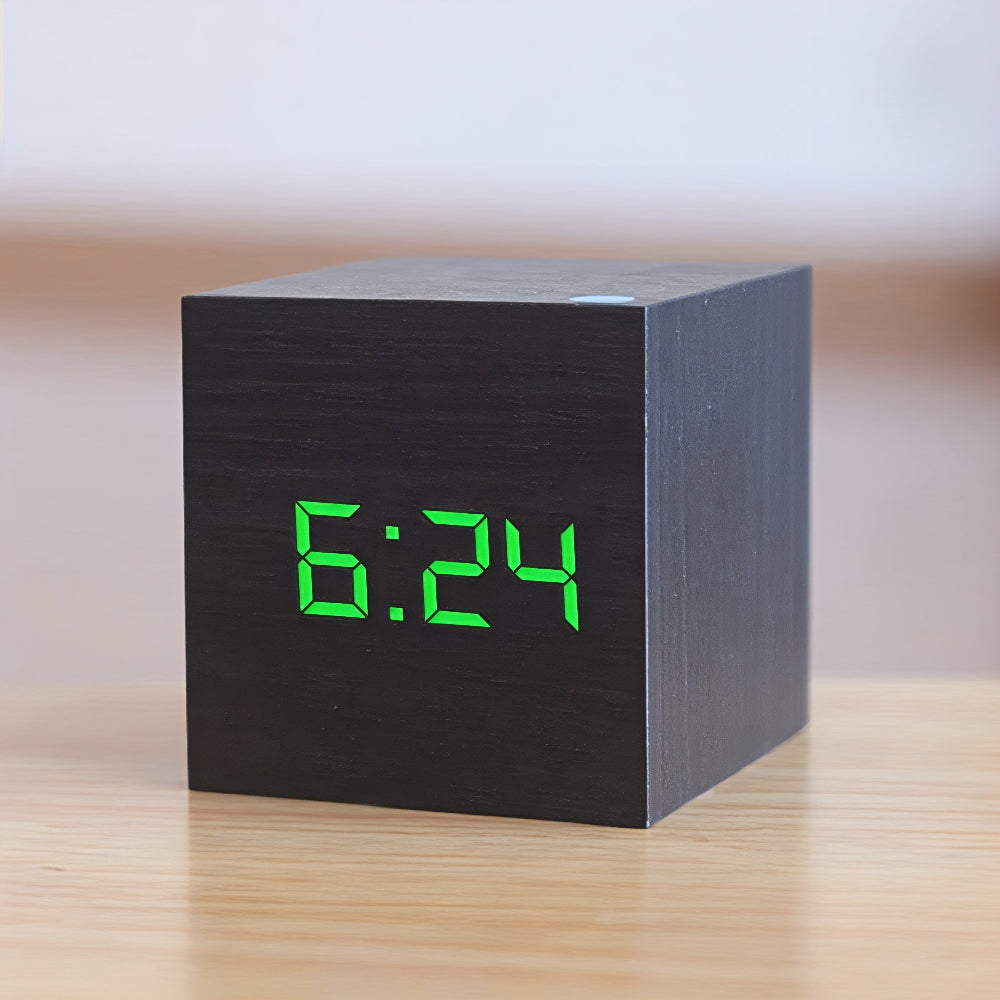 Smart LED Wooden Digital Alarm Clock