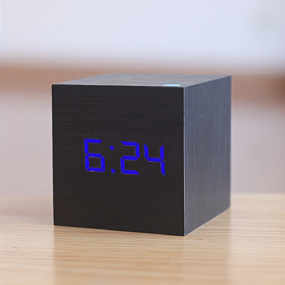 Smart LED Wooden Digital Alarm Clock