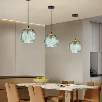 Bohemian Glass Pendant Lighting 12in Hanging Lamp