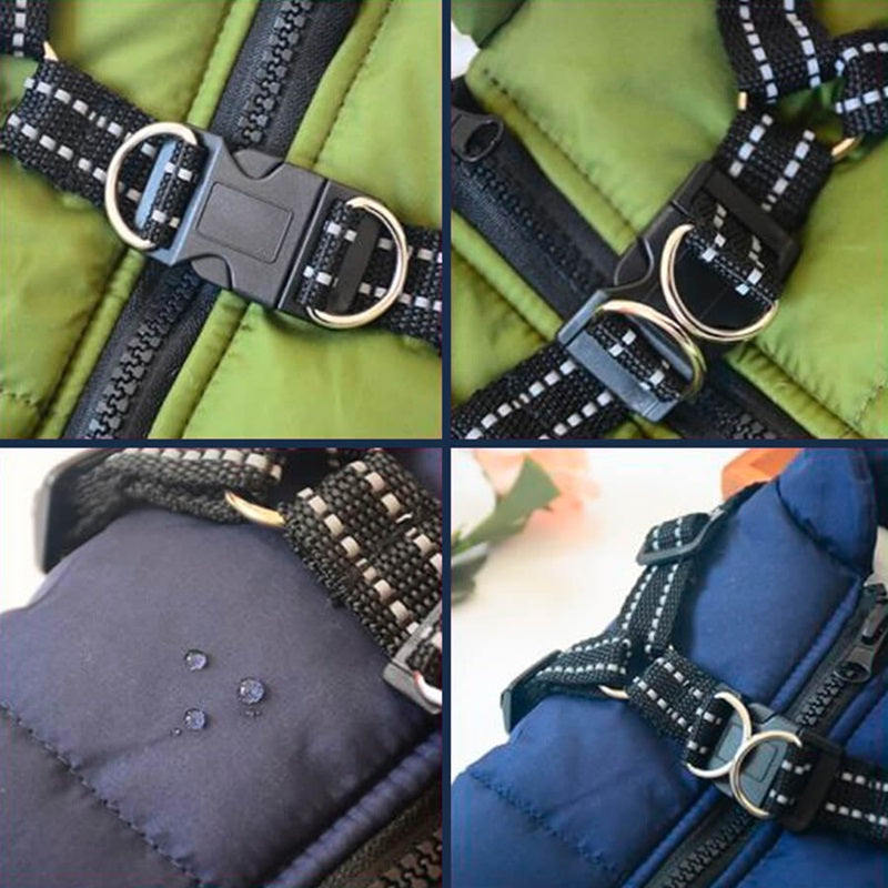 Warm Insulated Dog Coat with Reflective Vest