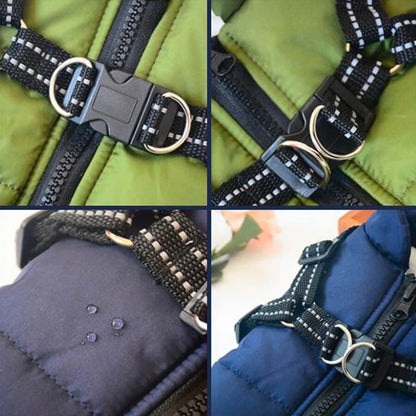 Warm Insulated Dog Coat with Reflective Vest