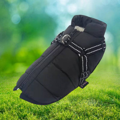 Warm Insulated Dog Coat with Reflective Vest