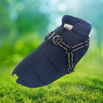 Warm Insulated Dog Coat with Reflective Vest