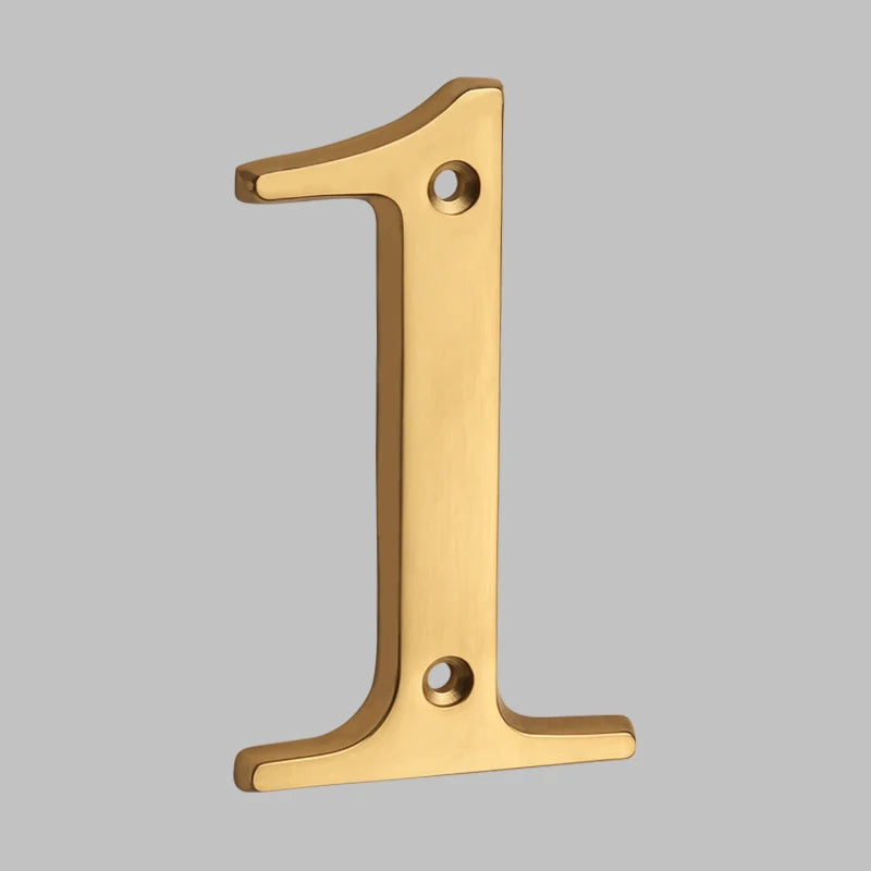 Classic Solid Brass House Number Plate