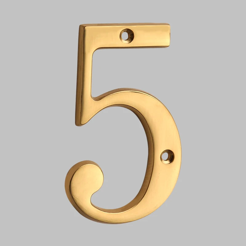 Classic Solid Brass House Number Plate