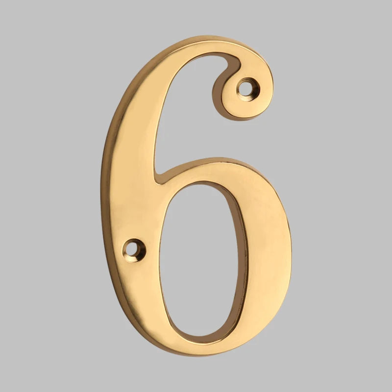 Classic Solid Brass House Number Plate
