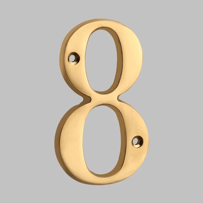 Classic Solid Brass House Number Plate