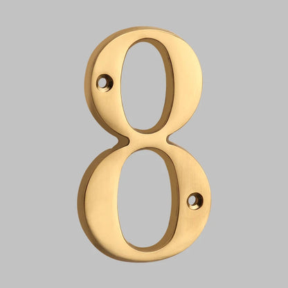 Classic Solid Brass House Number Plate