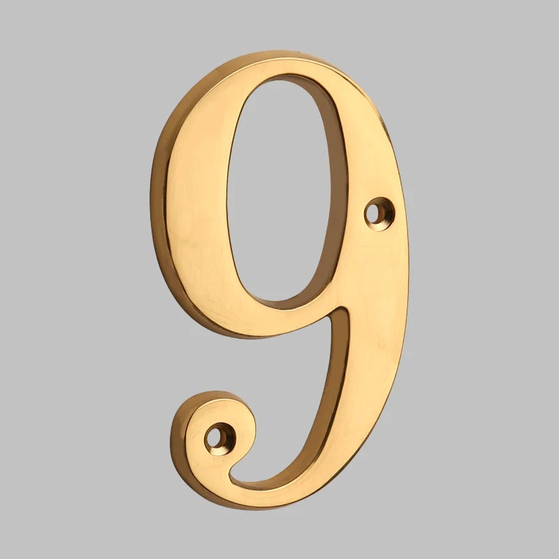 Classic Solid Brass House Number Plate