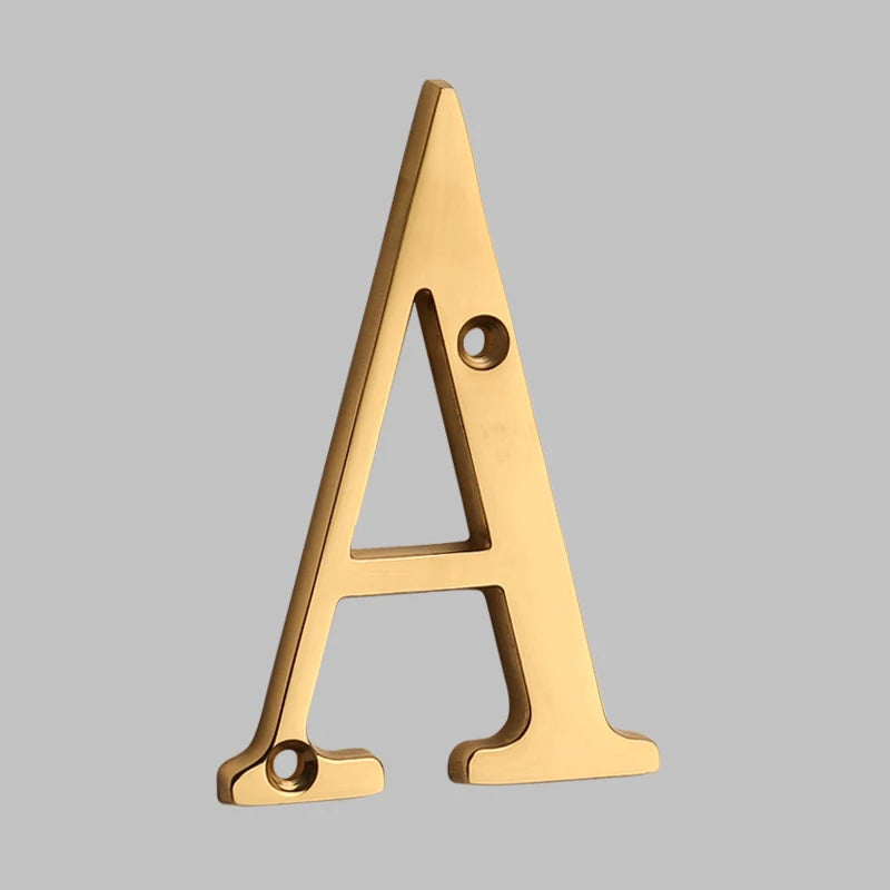 Classic Solid Brass House Number Plate
