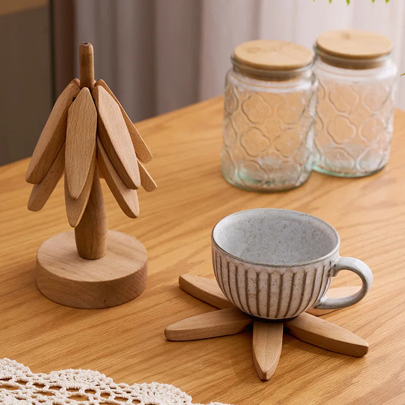 Natural Wood Coasters Set
