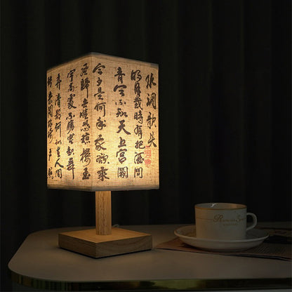 Stylish Wooden Table Lamp with Japanese Design