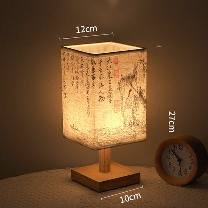 Stylish Wooden Table Lamp with Japanese Design - Cofik