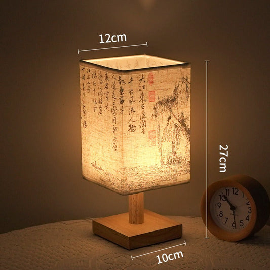 Stylish Wooden Table Lamp with Japanese Design - Cofik