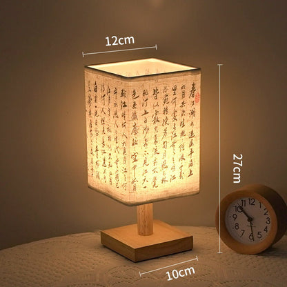 Stylish Wooden Table Lamp with Japanese Design